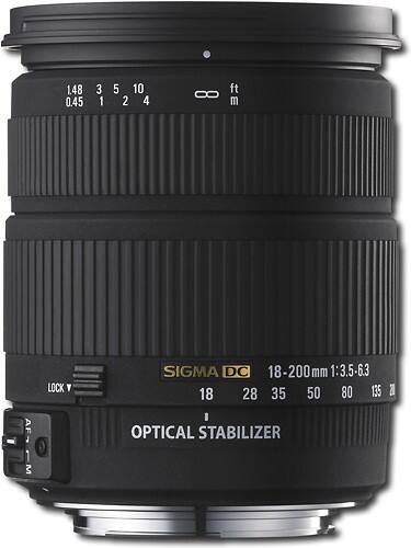 Front Standard. Sigma - 18-200mm f/3.5-6.3 OS DC Lens for Canon Digital EOS Cameras.