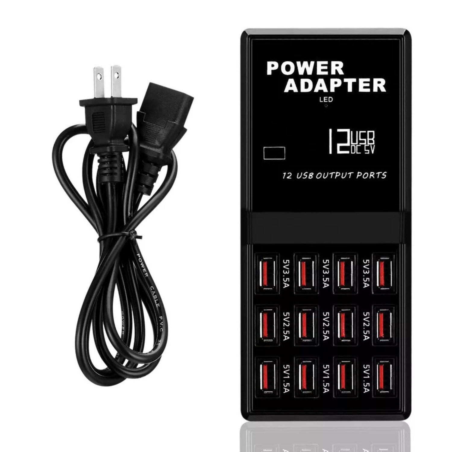 POWER ADAPTER  
LED  
12 USB DC 5V  
12 USB OUTPUT PORTS  
POWER CABLE P.V.C  
5V3.5A  
5V2.5A  
5V1.5A  
5V3.5A  
5V2.5A  
5V1.5A  
5V3.5A  
5V2.5A  
5V1.5A