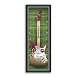 Sporticulture - Florida State Seminoles 14" x 37" Electric Guitar Framed Art Print - Red