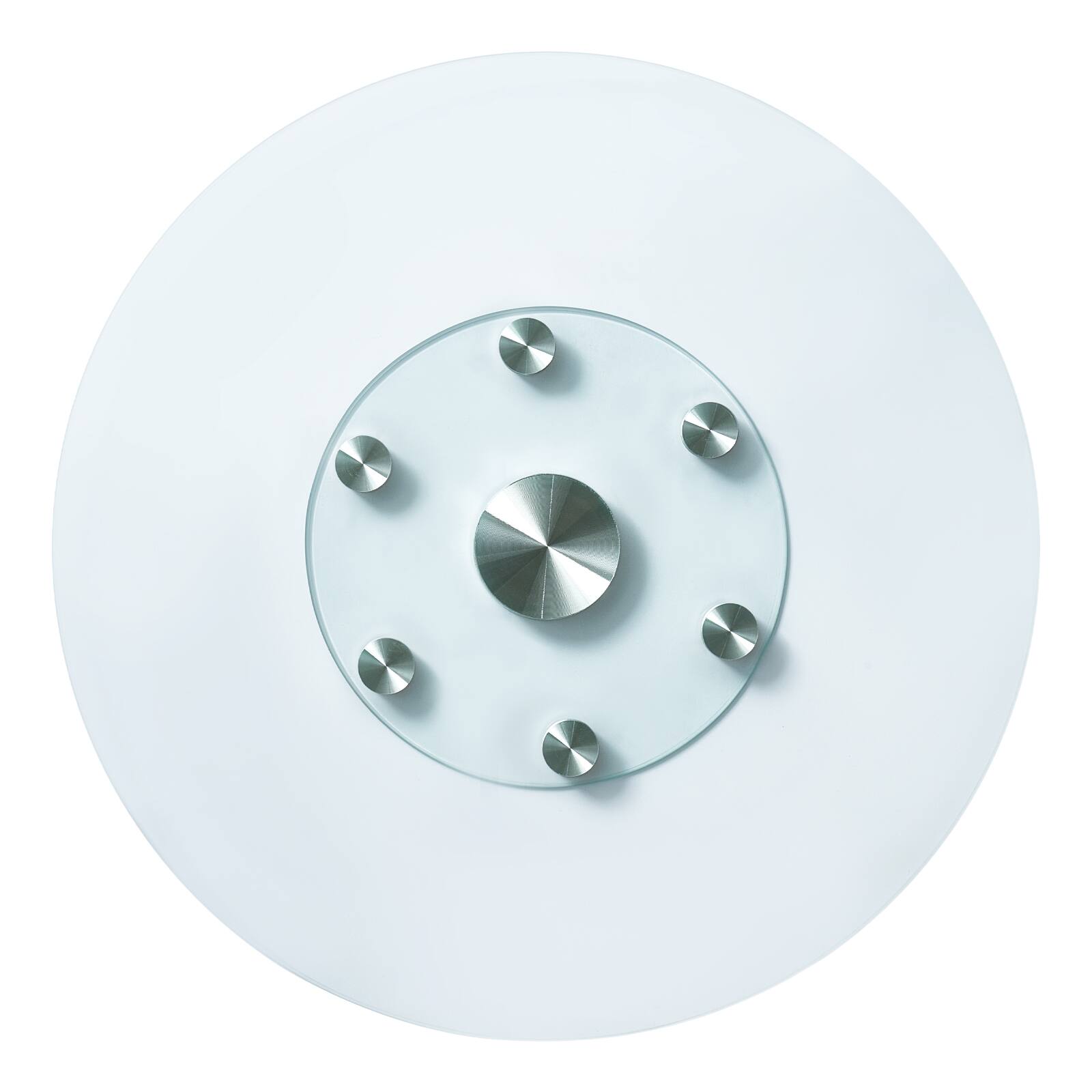 Alt View 5. VEVOR - 30 in Glass Lazy Susan Turntable, Tempered Glass Dining Table Centerpiece with 6 Rotating Wheels, 360° Spin Tabletop - Transparent.
