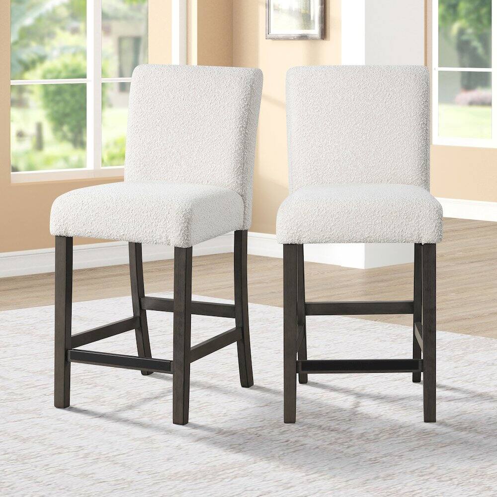 Angle. New Classic Furniture - High Line Upholstered Counter Chair (Set of 2) - White.