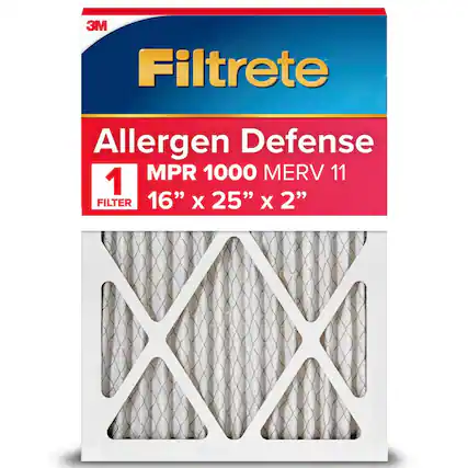 3M Filtrete Allergen Defense MPR 1000 MERV 11 1 FILTER 16" X 25" X 2"