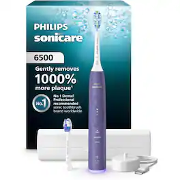 Philips - Sonicare 6500 Electric Toothbrush with Pressure Sensor and Travel Case - HX7417/05 - Purple