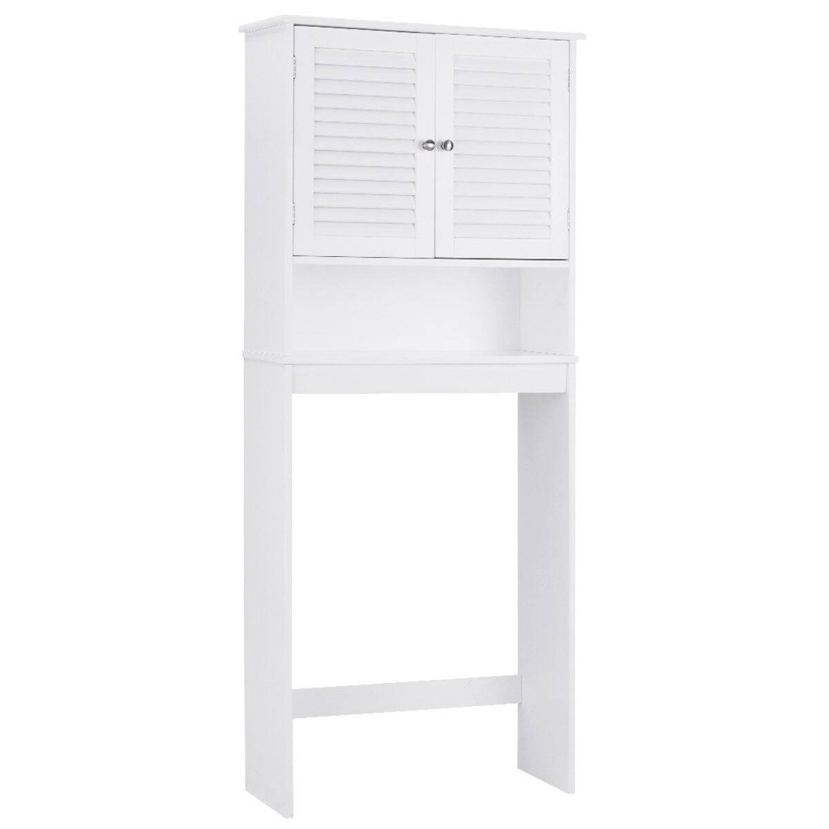 Alt View 1. Gymax - Gymax Bathroom Space Saver Over The Toilet Shelved Storage Cabinet Organizer White - White.