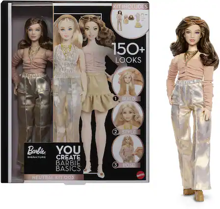 KIT INCLUDES - 150+ LOOKS 1 BUILD 2 STYLE Barbie. YOU CREATE BARBIE BASICS NEUTRAL KIT 003 P 3 POSE MATTEL