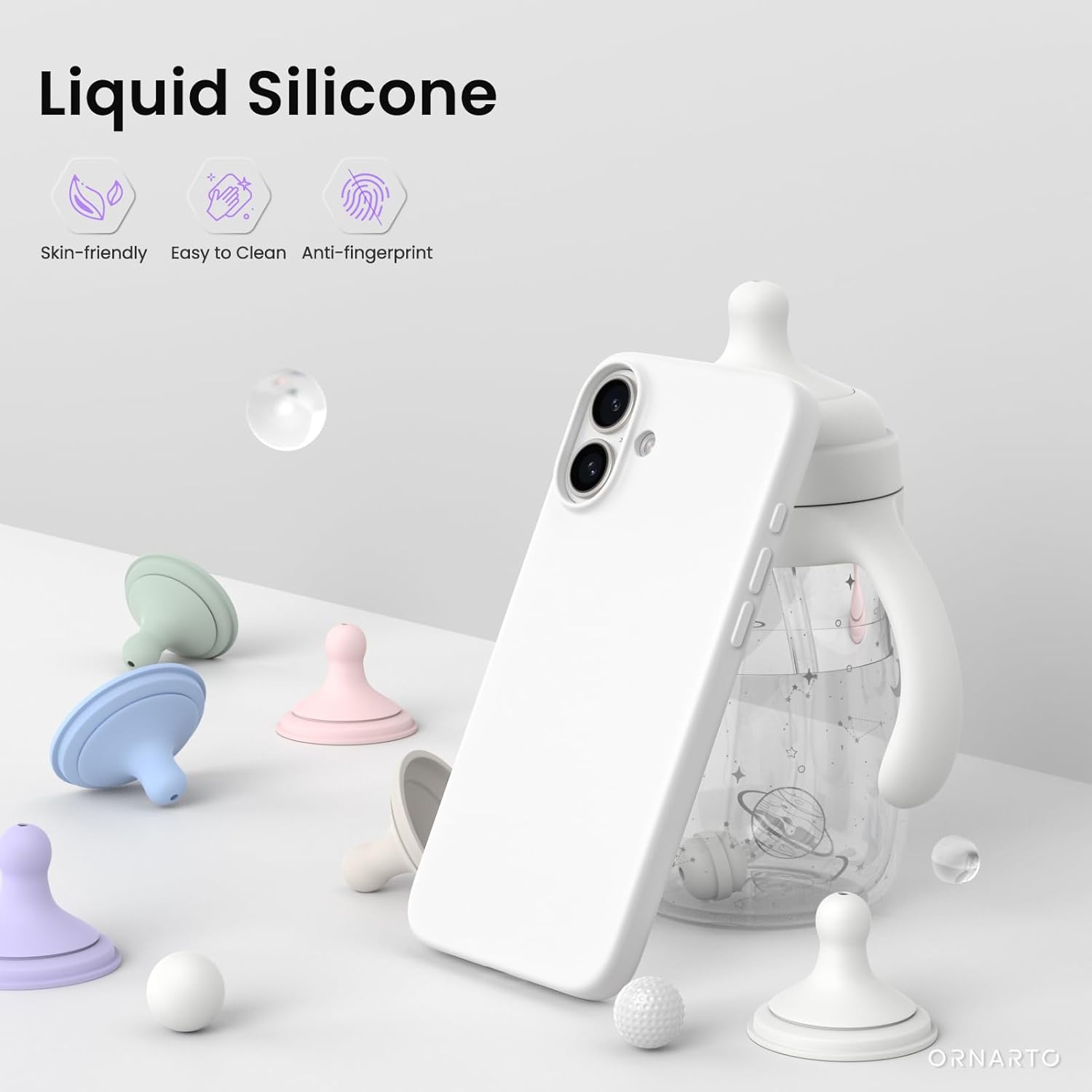 Liquid Silicone Skin-friendly Easy to Clean Anti-fingerprint ORNARTO