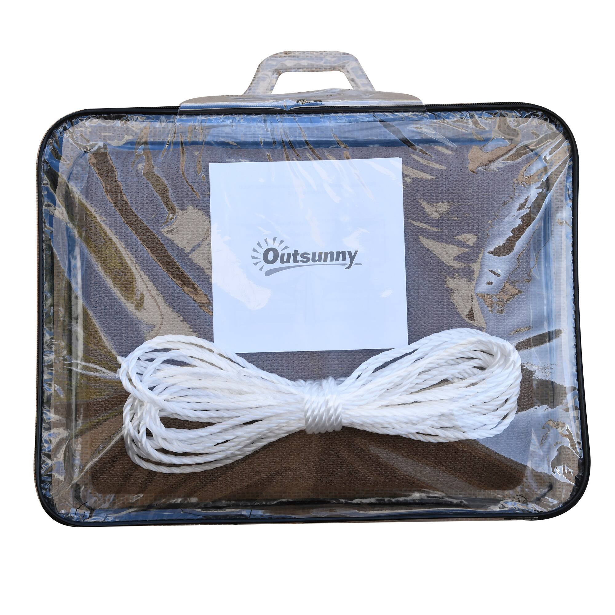 Alt View 8. Outsunny - 13' x 20' Sun Shade Sail Canopy Outdoor Shade Sail Cloth for Patio Deck Yard with D-Rings and Rope Included - Brown.