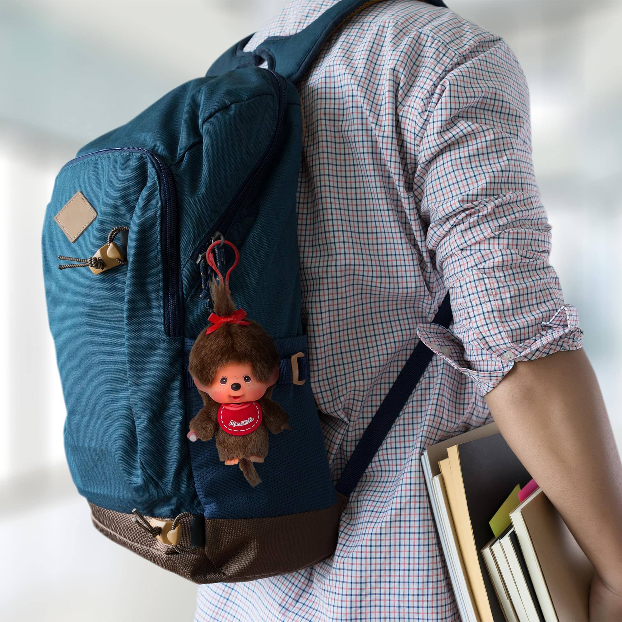 Alt View 1. Sumikkogurashi - Monchhichi Girl 4 Inch Plsuh Keychain - Brown.