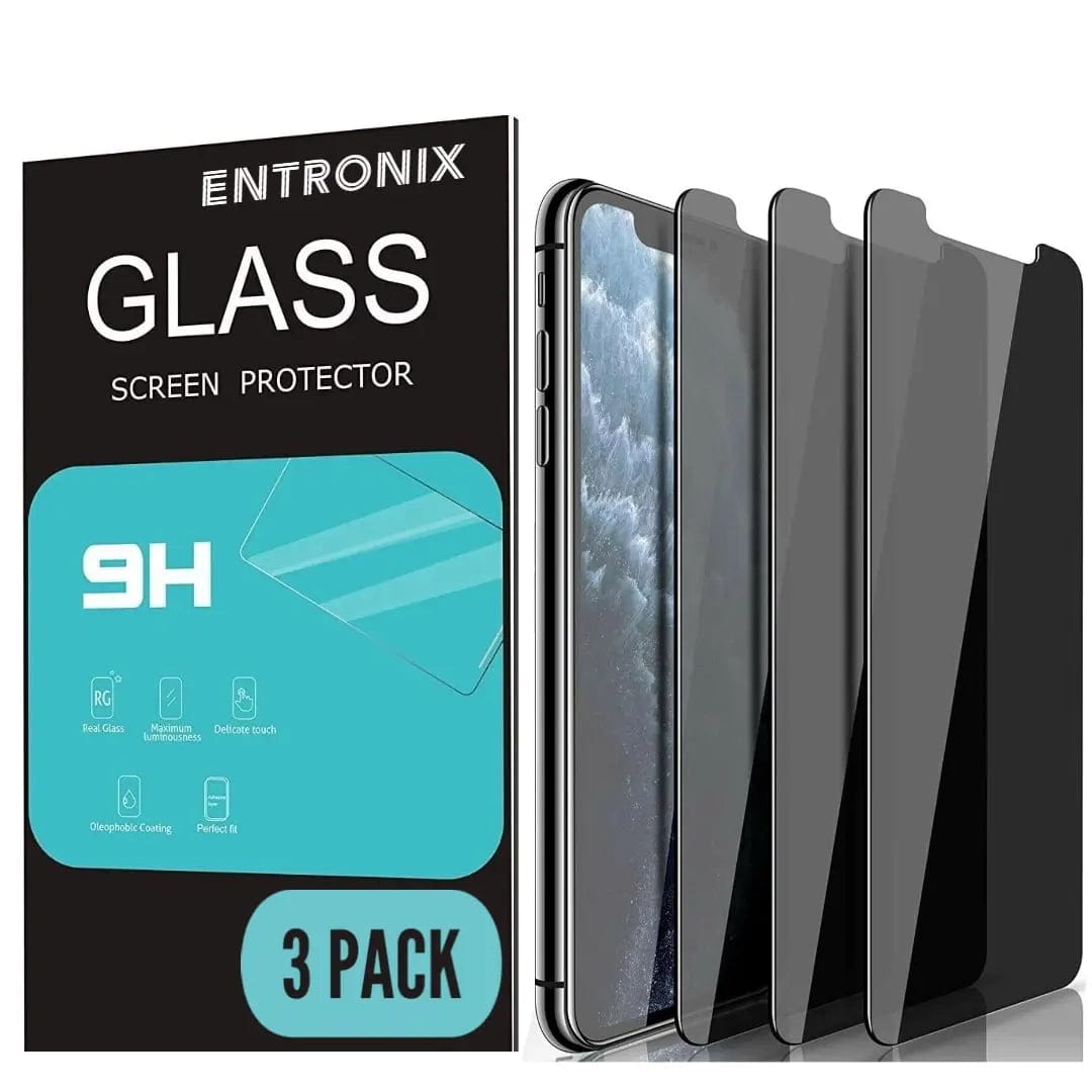 Entronix - Anti-Spy Privacy Screen Protector For iPhone 15 Plus - 3-Piece Combo - Transparent
