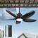Front. Breezary - 42-In Outdoor Waterproof LED Ceiling Fan with Light, ABS Blades, Remote Control, DC Motor, 6" & 10" Downrods - matte black.