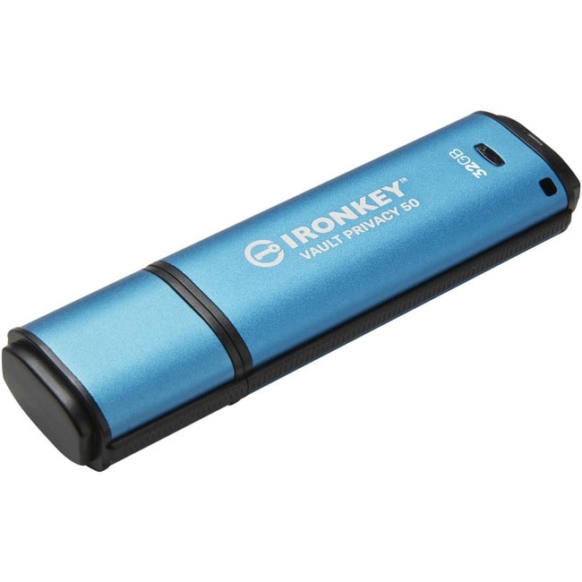 Kingston - IronKey Vault Privacy 50 Series 32GB USB 3.2 (Gen 1) Type A Flash Drive - 32 GB - USB 3.2 (Gen 1) Type A - 250 MB/s Read