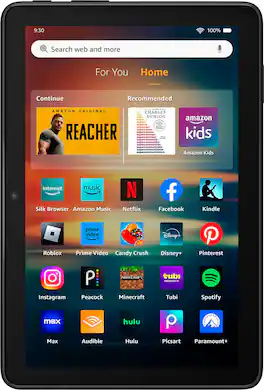 Amazon - Fire HD 8 tablet, 8” HD Display, 3GB memory, 32GB, designed for portable entertainment (2024 release) - Black