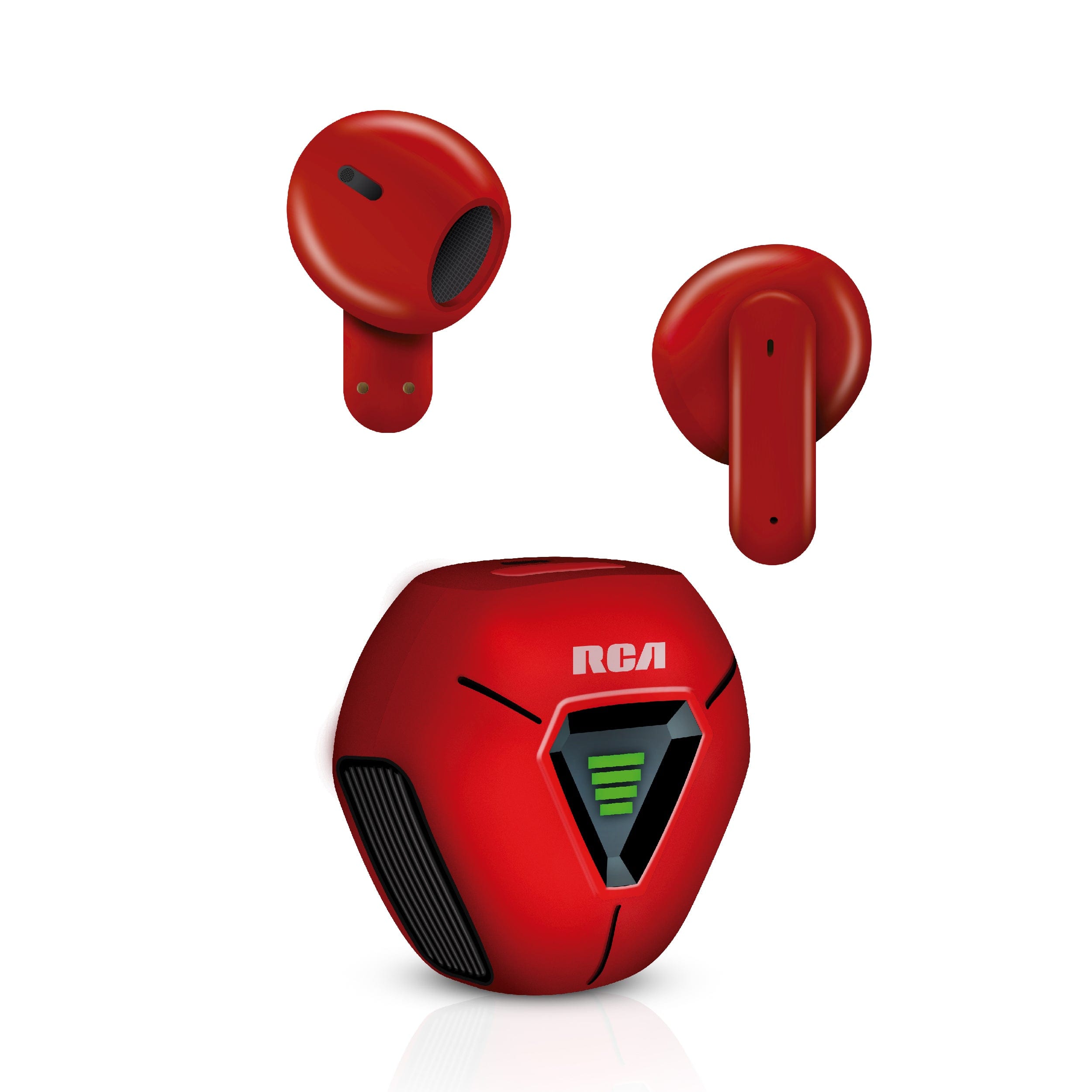 RCA - Wave-78 True Wireless Earbuds, 20H Playtime, Hi-Res Audio, Big Bass - Red