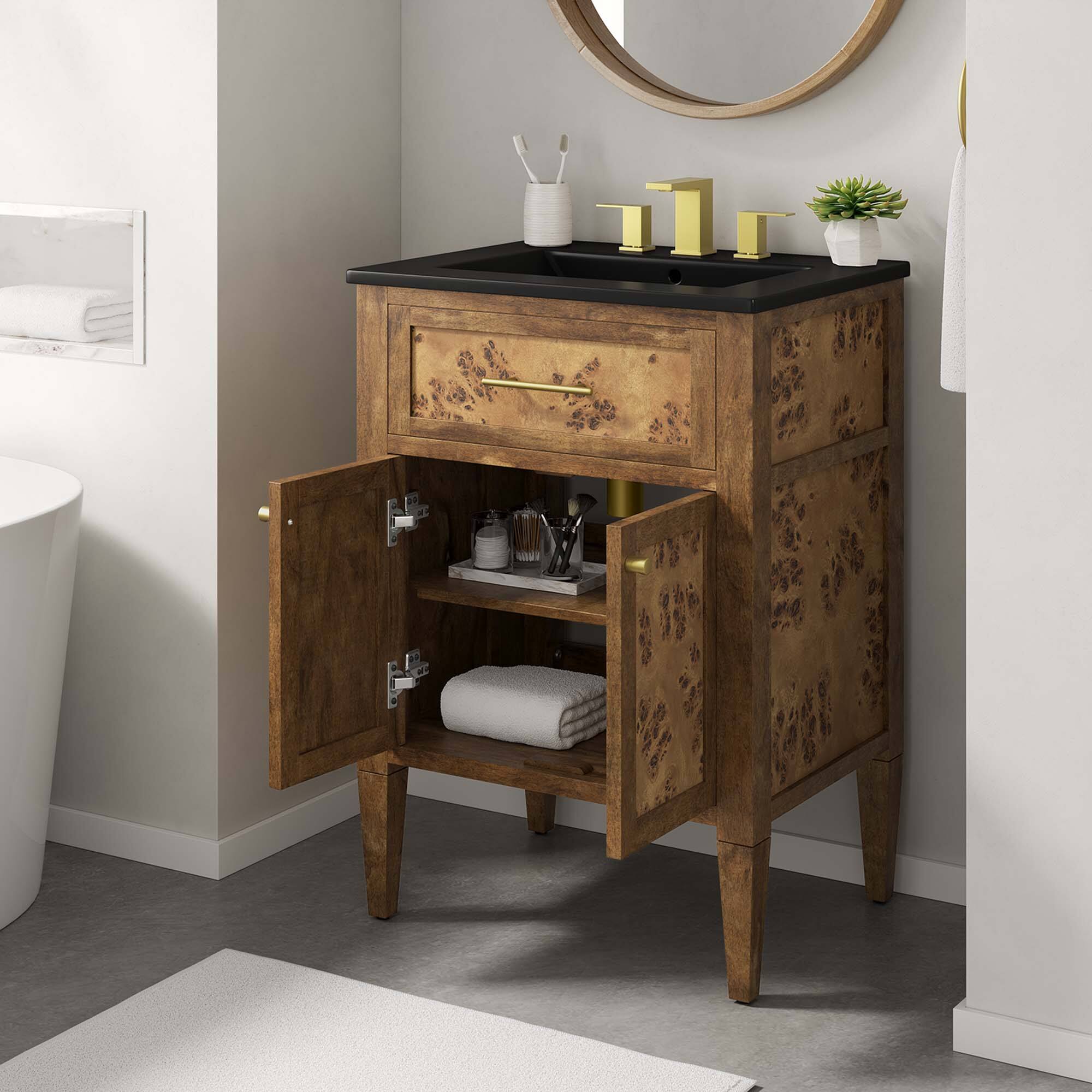 Alt View 1. Modway - Elysian Bathroom Vanity Basin Included by Modway - Black Brown.