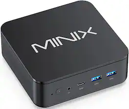 MINIX - NR660 LP Mini PC Desktop, AMD Ryzen 5 6600H, 16GB DDR5 RAM, 512GB PCIe 4.0 SSD, Radeon 660M, Wi-Fi 6E, Triple 4K Display - Black