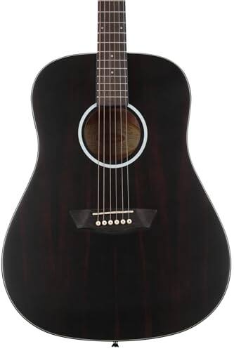 Back. Washburn - Washburn DFED Deep Forest Dreadnought Acoustic Guitar, Striped Ebony - Striped Ebony.