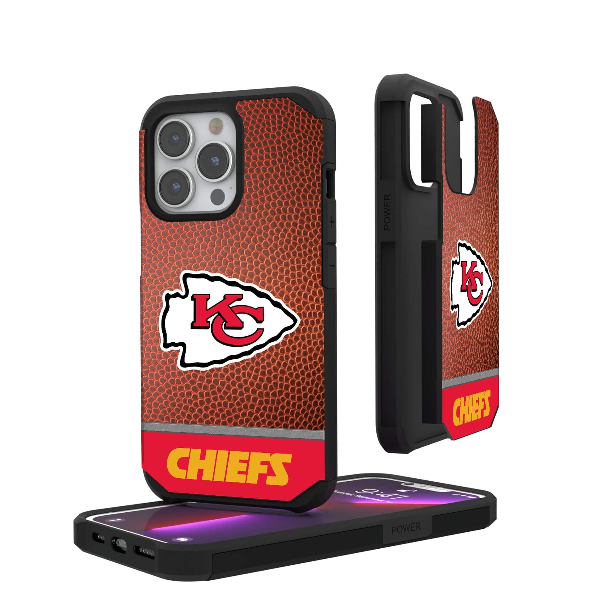 Keyscaper - NFL - Kansas City Chiefs iPhone Rugged Wordmark Design Case - 12 Pro Max - Multicolor