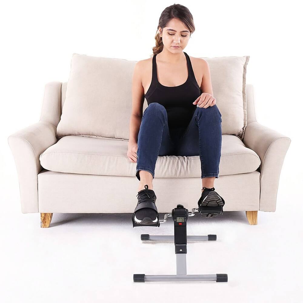 Alt View 4. Loheer - Loheer Pedal Exerciser Under Desk Exercise Bike Foldable Adjustable Resistance LCD Display - Black.