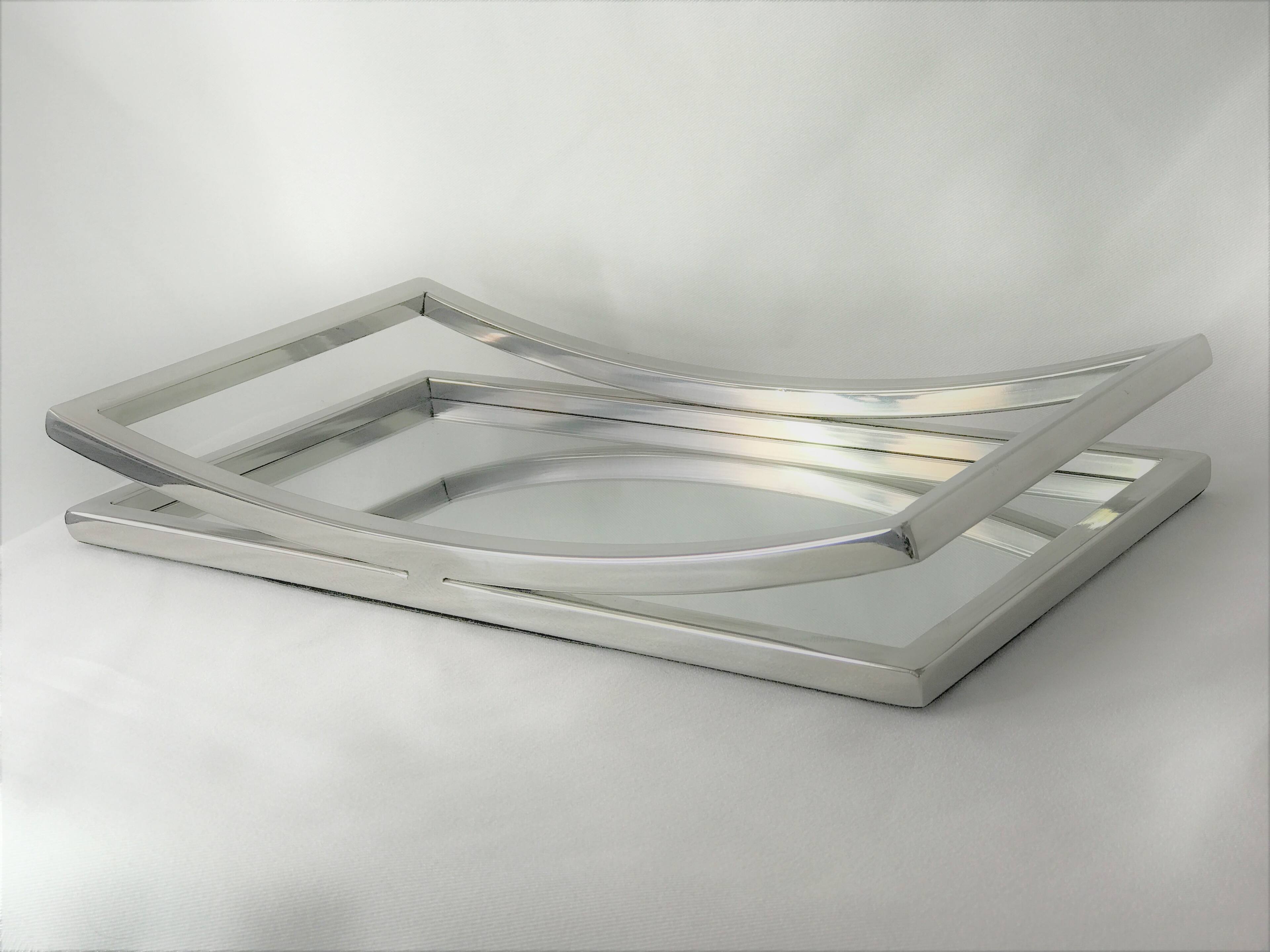 Jiallo - Mirror tray 13.75 x 8" - Silver