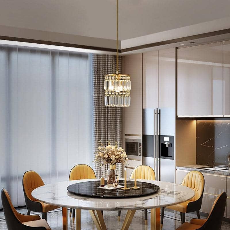 Siljoy - 1- Light Crystal Linear Pendant Light - Gold