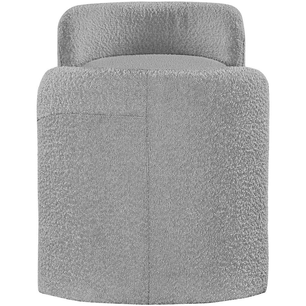 Alt View 2. Meridian Furniture - Peyton Grey Boucle Fabric Bench - Grey.