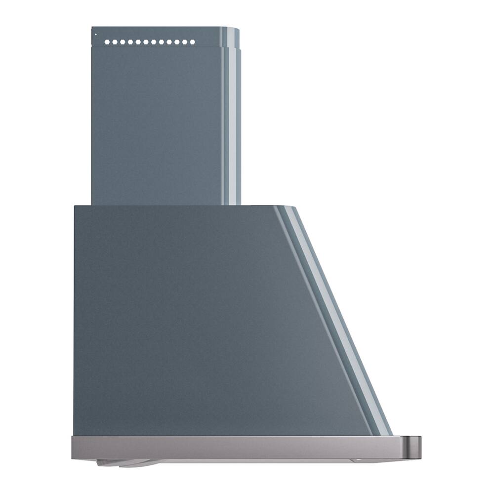 Alt View 3. ILVE - ILVE Majestic II 60 inch Ducted Wall Mount Range Hood with 850 CFM (Blue Grey) - Blue Grey.