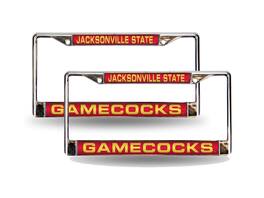 Rico Industries - Jacksonville State Gamecocks Chrome Metal (Set of 2) Laser Cut License Plate Frames - Multi