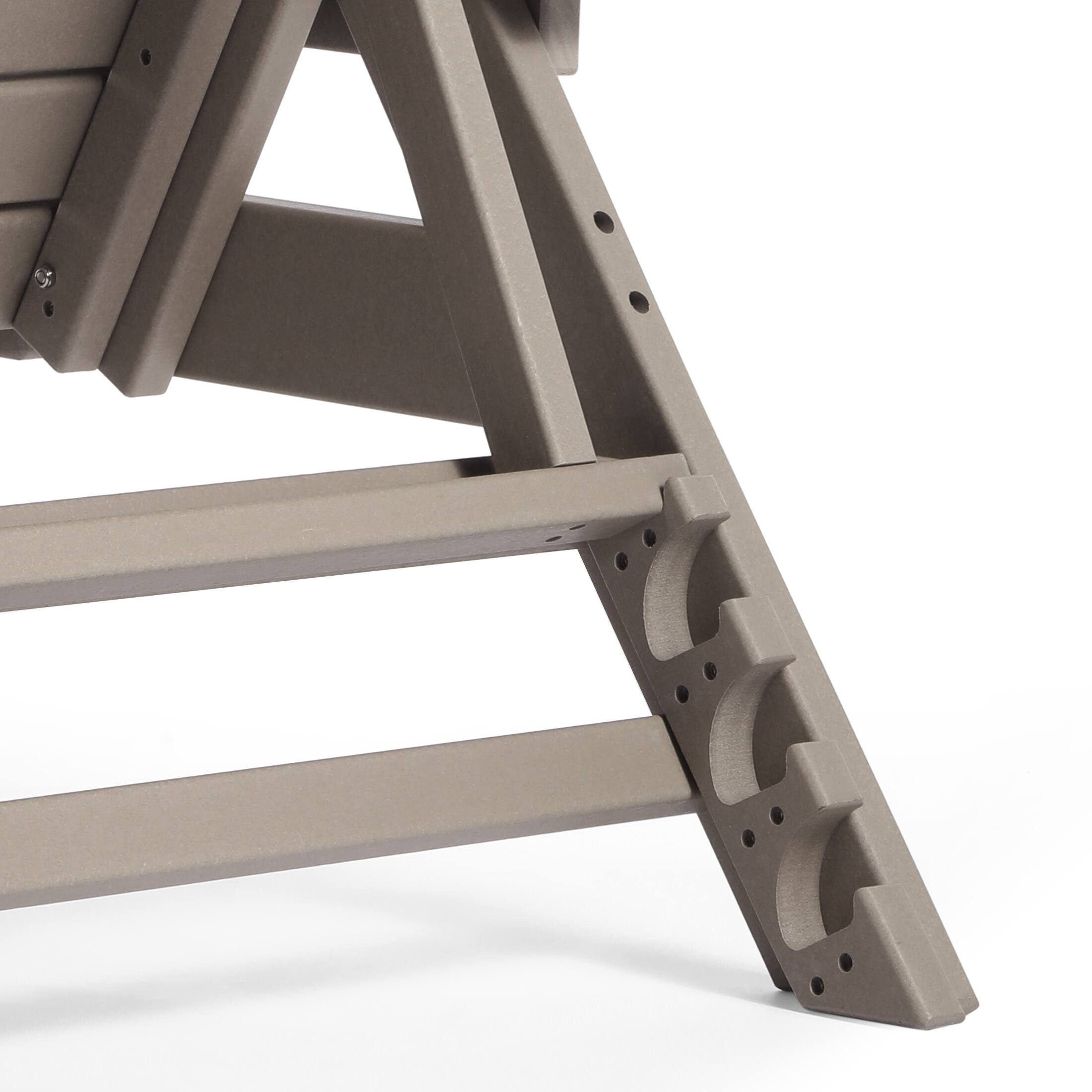 Alt View 5. WestinTrends - WestinTrends Malibu 3 piece Set Poly Adirondack Outdoor Chaise Lounges with Side Table - Weathered Wood.