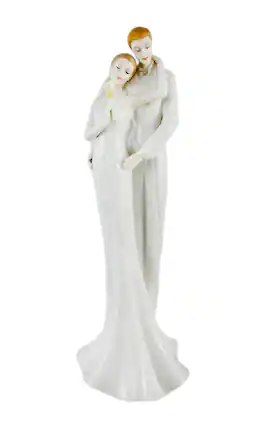 Front. Veronese Design - TO HAVE AND HOLD Fine Porcelain Wedding Couple Statue - White.