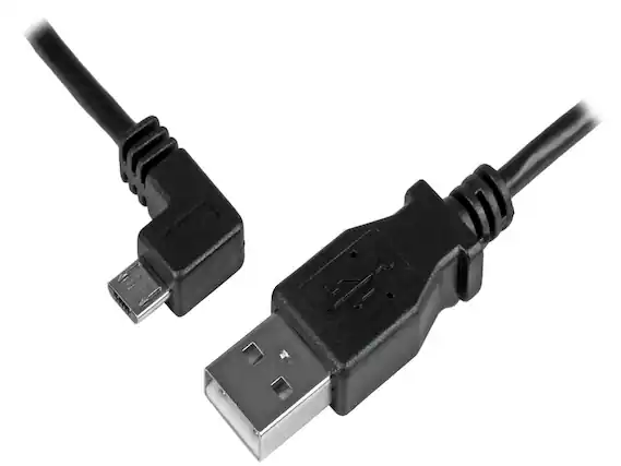 Front. StarTech.com - StarTech.com 1m 3 ft Left Angle Micro-USB Charge-and-Sync Cable M/M - USB 2.0 A to Micro-USB - 28/24 AWG.