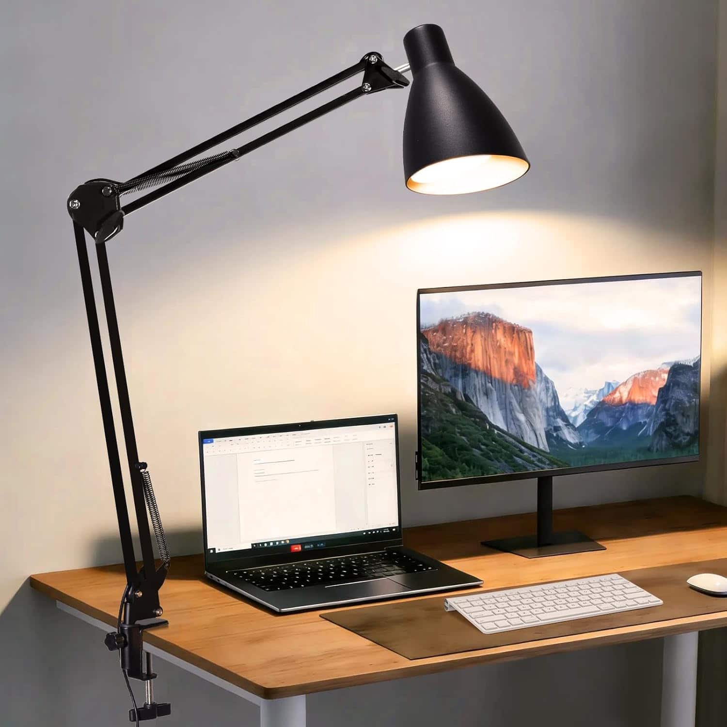 Dazzed Corner - LED Desk Lamp,Metal Swing Arm Architect Lamps - Black