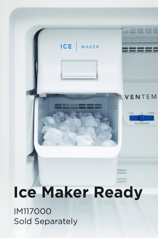 The text on the image is grouped and corrected as follows:

"Ice Maker Ready IM117000 Sold Separately"