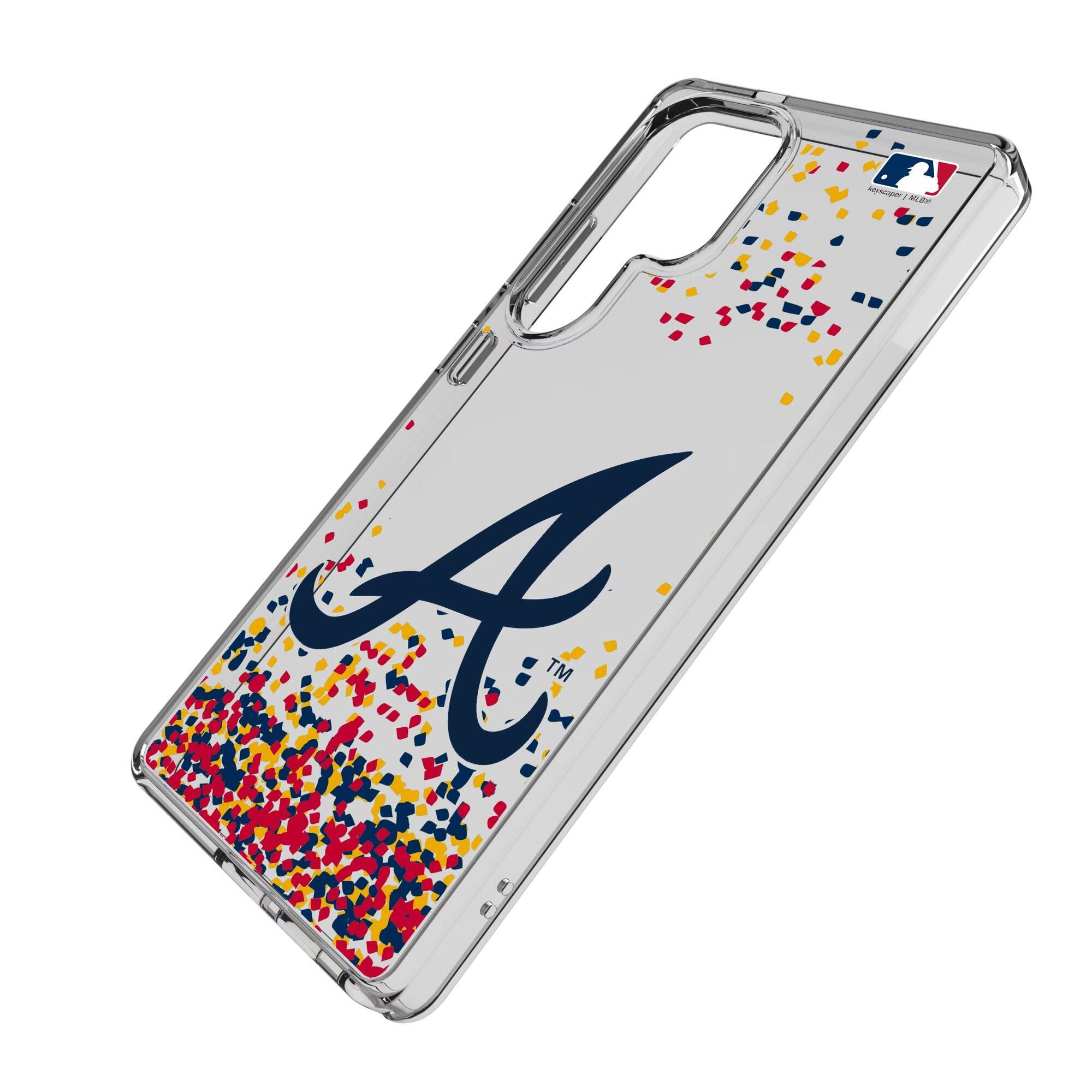 Alt View 1. Keyscaper - Atlanta Braves Galaxy S8 Confetti Design Clear Case - S23 - Multicolor.