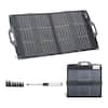 Front. VEVOR - 100W Bifacial Solar Panel, 16BB N-Type Foldable Monocrystalline Solar Panel Charger 24% Efficiency, Portable with MC4 - Black.