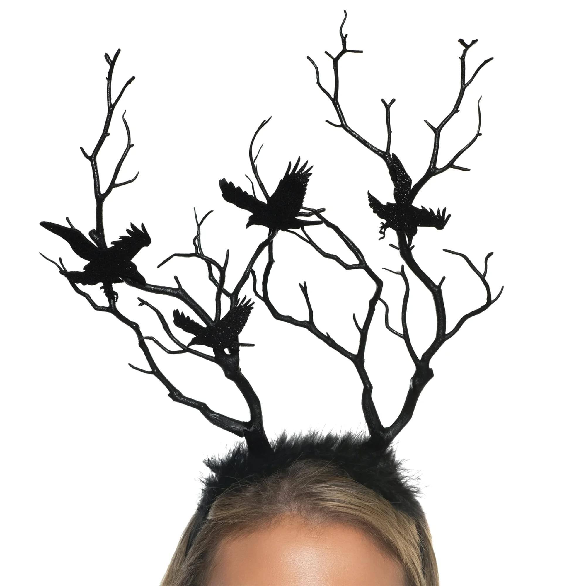 Alt View 1. Underwraps - Evil Witch Crow Crown Adult Costume Accessory - Black.