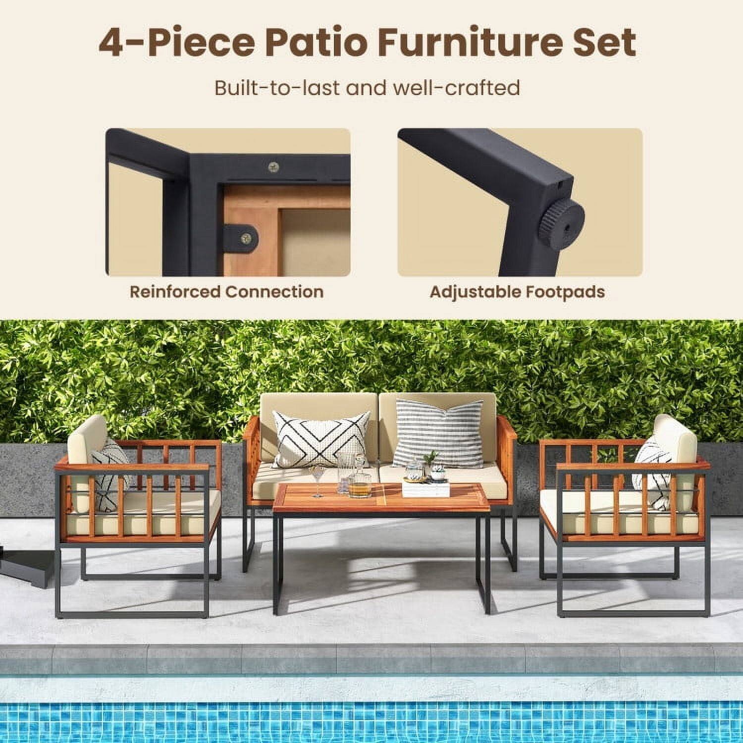 4-Piece Patio Furniture Set

Built-to-last and well-crafted

Reinforced Connection

Adjustable Footpads