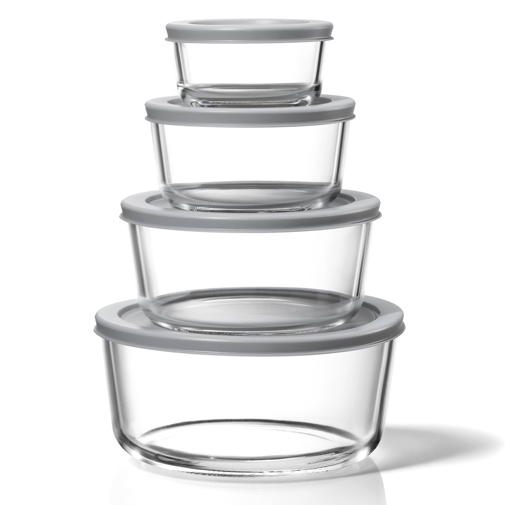 Alt View 6. Sorbus - 4 Pack Glass Meal Prep & Food Storage Containers with Airtight Lids Microwave & Freezer Safe - Clear.