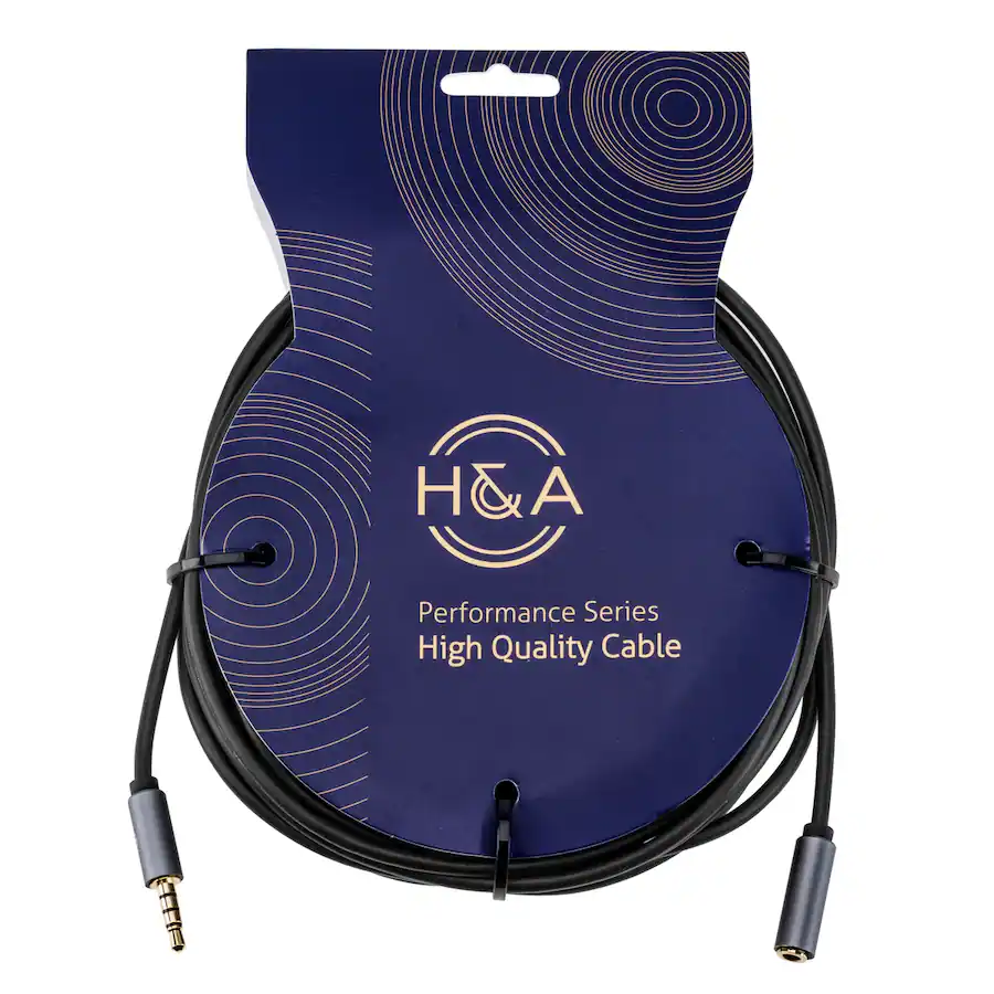 Golden Mini Notebook H&A Stereo Mini Male to Stereo Mini Female Headset Extension Cable ...