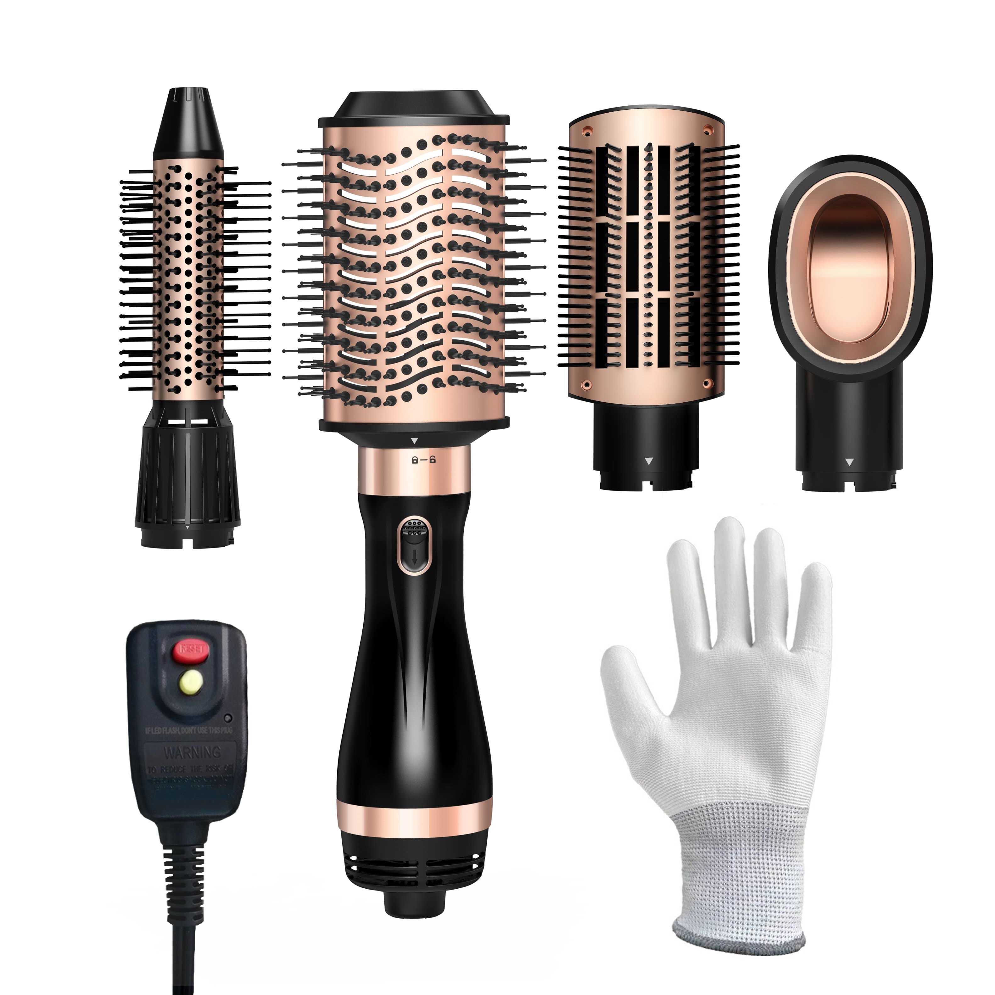 NICEBAY - Hair Dryer Brush, Hot Air Brush in One with Oval Barrel, Round Brush Hair Dryer Set Straighting/Drying/Curling - Black