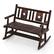 Front. Costway - 1 PC Patio Rocking Bench Carbonized Wood Double Rocker Chair with Ergonomic Seat - Rustic Brown.