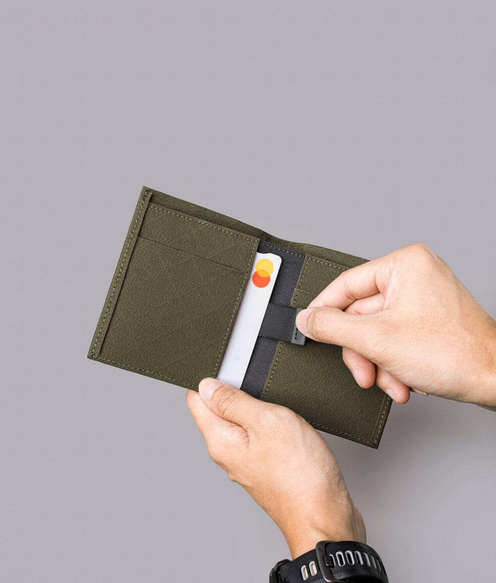 Alt View 2. ALPAKA - Ark Bifold Cash Wallet - Wallet for Men,Slim Design with RFID Protection - Army Green Axogrid 300D.
