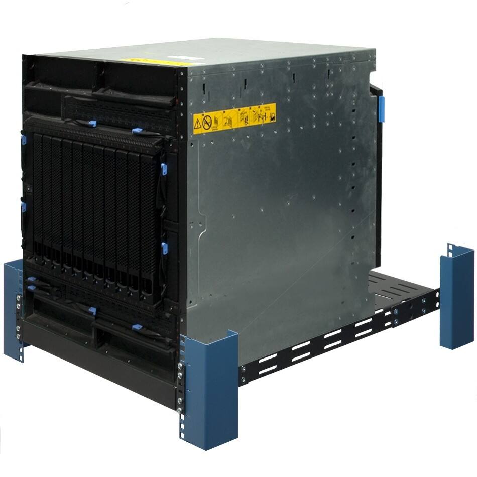 Front. RackSolutions - RackSolutions 1U Heavy Duty Fixed Shelf 28in Depth for 23in EIA Racks - Black.