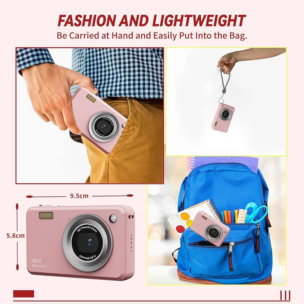 FASHION AND LIGHTWEIGHT  
Be Carried at Hand and Easily Put Into the Bag.

9.5cm  
5.8cm  
48.0 MEGA PIXELS  
Power Zoom H6X