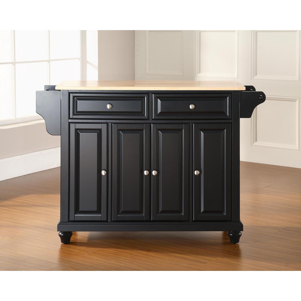 Alt View 1. Crosley Furniture - Cambridge Wood Top Full Size Kitchen Island/Cart - Black.