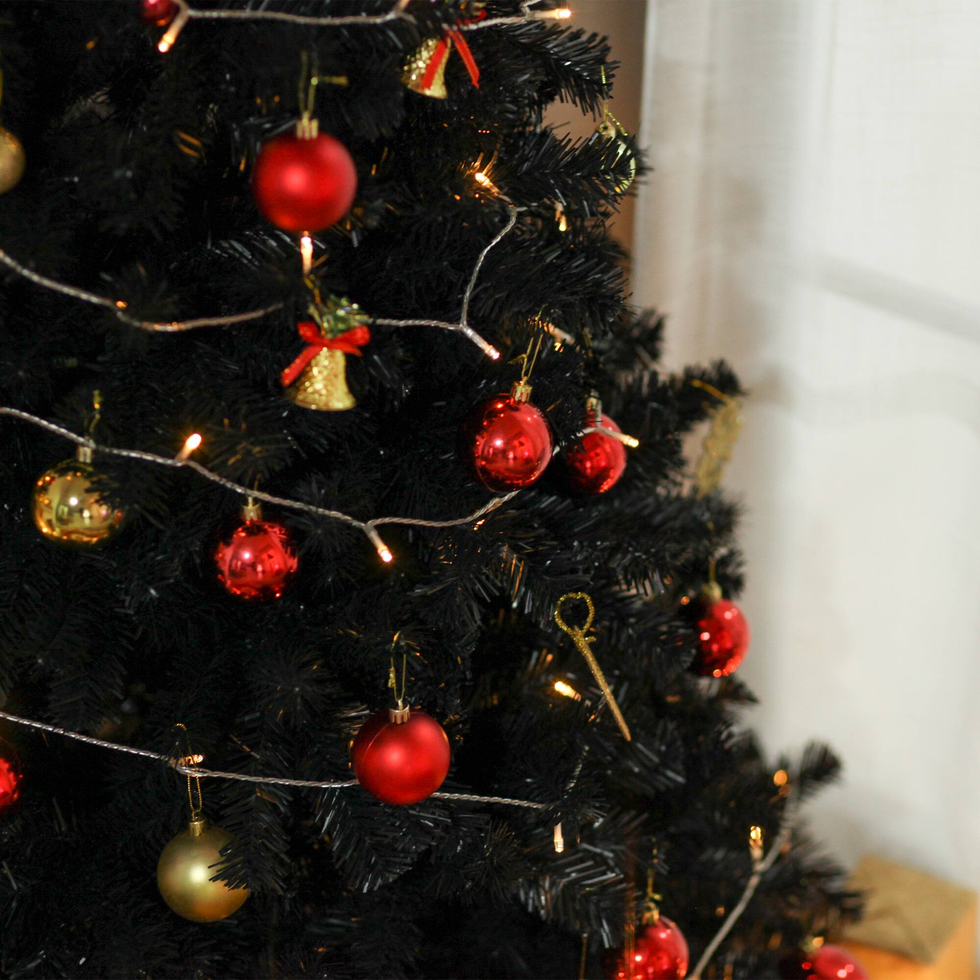 Alt View 8. Homcom - Artificial Christmas Tree Unlit Douglas Fir with Realistic Branches and 1346 Tips Halloween Style - Black.