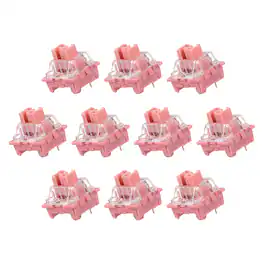 Unique Bargains - 10pcs Keyboard Switches (3-Pin 45gf Dustproof, Pre-Lubed, Tactile Linear, for MX Mechanical/Gaming Keyboard - Pink