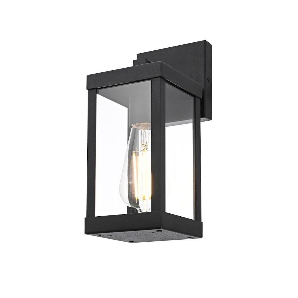 Left. Elegant Lighting - Peter 4 Inch Outdoor Wall Sconce In Black - Black.