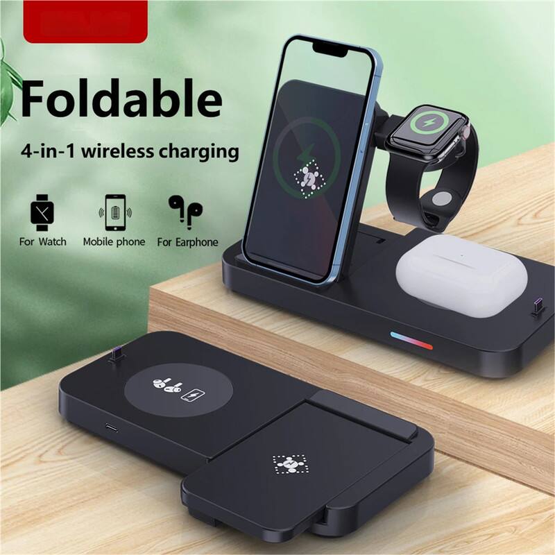 Foldable  
4-in-1 wireless charging  
For Watch  
Mobile phone  
For Earphone