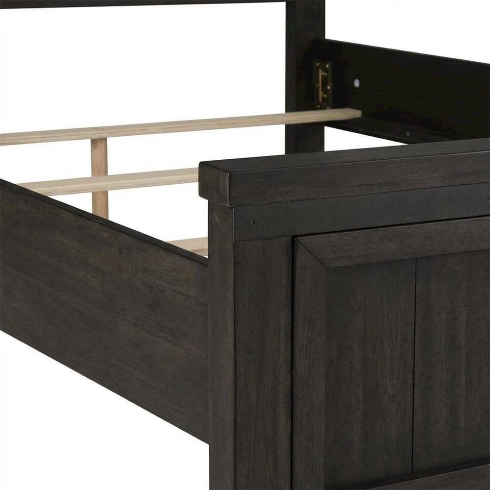 Back. Starlight Canyon Home - Rock Beaten Brown Headboard with Saw Cuts Rustic Solid and Manufactured Wood - Brown.