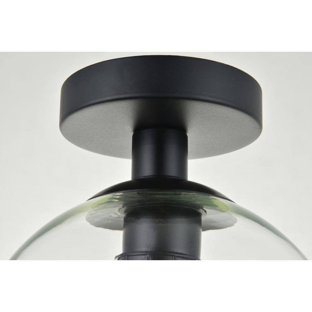 Left. Living District - Baxter 1 Light Black Flush Mount With Clear Glass - Black And Clear.